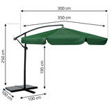 Saliekams dārza saulessargs 6 segmentu 350 cm ar pārvalku Plonos PL-880 – produkta galerijas skats, 4. pozīcija