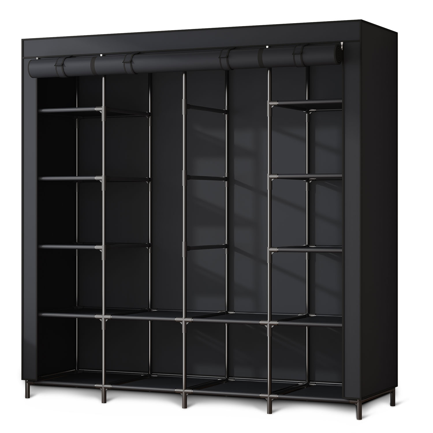 Tekstila skapis Massido MS-804, melns – produkta galerijas skats, 2. pozīcija
