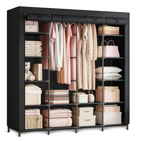Tekstila skapis Massido MS-804, melns