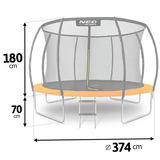 Dārza batuts 12 ft/374 cm ar iekšējo tīklu Neo-Sport NS-12C201 – produkta galerijas skats, 8. pozīcija