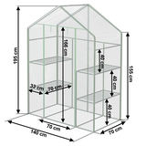 Siltumnīca Plonos 4922, 140 x 71 x 195 cm, divi plaukti – produkta galerijas skats, 6. pozīcija