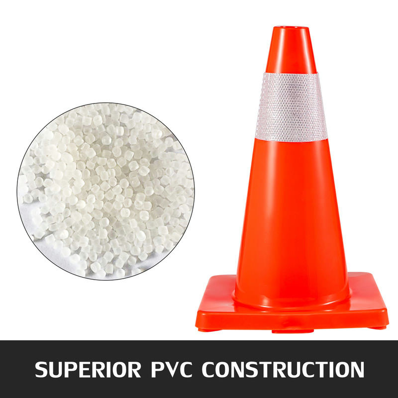 Satiksmes konusi 20 gab., 18" PVC, sarkani ar atstarojošām apkaklēm