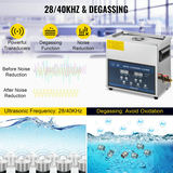 VEVOR 6L ultraskaņas tīrītājs ar divām frekvencēm un sildītāju