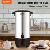 VEVOR komerciāls kafijas urns, 50 tasēm, 7,4 l, 1000 W, nerūsējošais tērauds