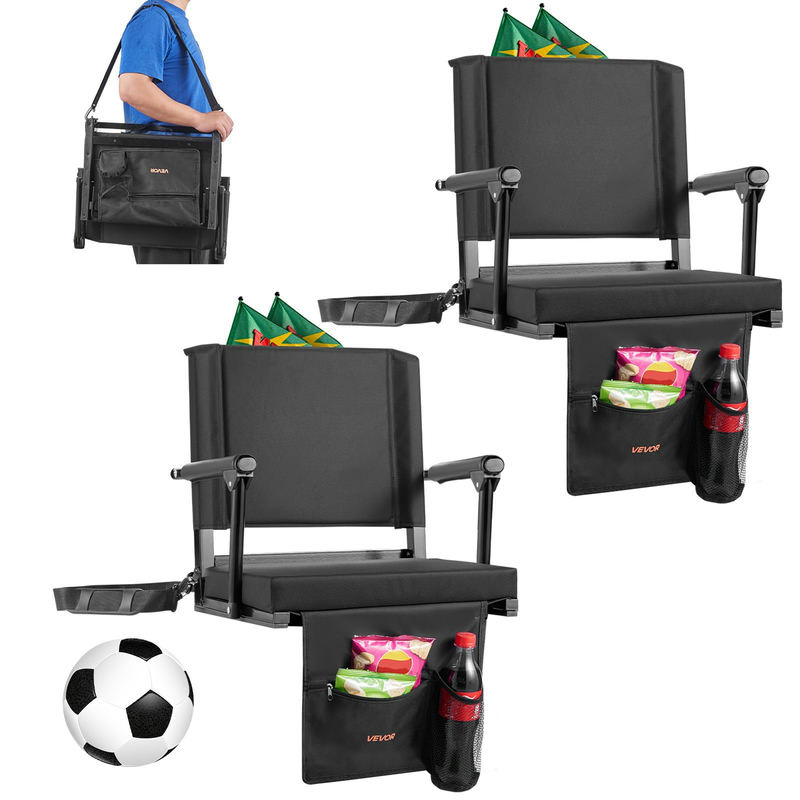 Portatīvais stadiona sēdeklis KZ-SS002, melns, 2 gab