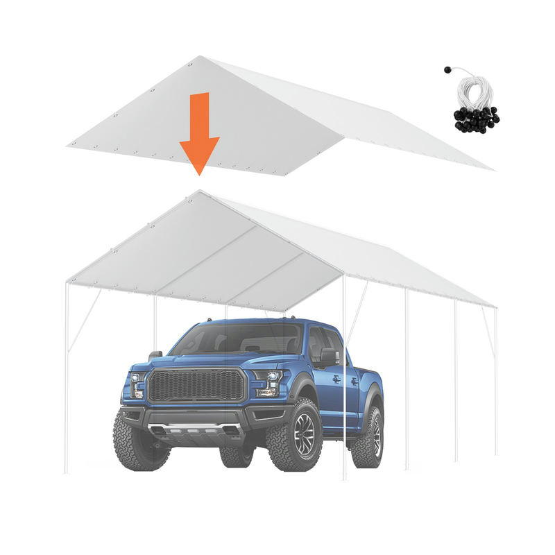 VEVOR 10 x 20 ft autonovietnes rezerves pārvalks, balts, bez rāmja