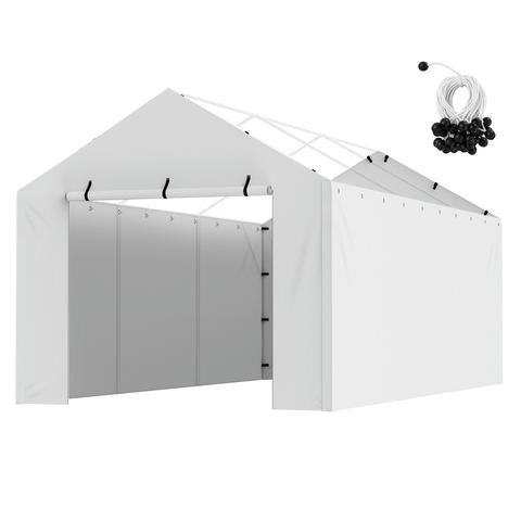 VEVOR 10 x 20 ft nojumes aizvietojuma pārvalks sānu sienai, balts, bez jumta un rāmja