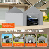 VEVOR 12 x 20 ft carport nomaiņas nojumes pārvalks ar sānu sienu, pelēks, bez jumta un rāmja