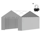VEVOR 12 x 20 ft carport nomaiņas nojumes pārvalks ar sānu sienu, pelēks, bez jumta un rāmja
