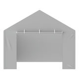 VEVOR 12 x 20 ft carport nomaiņas nojumes pārvalks ar sānu sienu, pelēks, bez jumta un rāmja