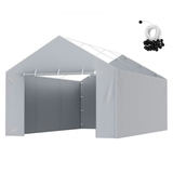 VEVOR 12 x 20 ft carport nomaiņas nojumes pārvalks ar sānu sienu, pelēks, bez jumta un rāmja