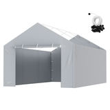 VEVOR 12 x 20 ft carport nomaiņas nojumes pārvalks ar sānu sienu, pelēks, bez jumta un rāmja