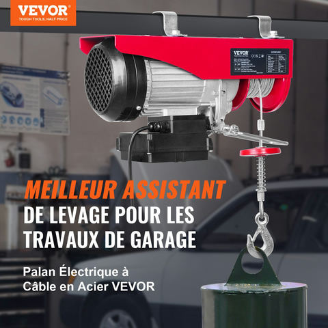 VEVOR elektriskais pacēlājs 2200 lb, 1600W, 220V, ar bezvadu tālvadību