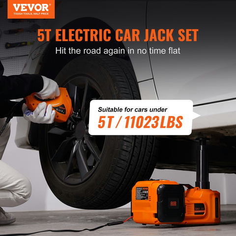 VEVOR elektriskais hidrauliskais auto domkrats 5 t 12V ar triecienslēgu un pumpi
