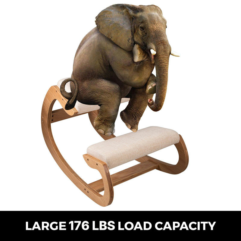 VEVOR ergonomisks ceļos sēžamais krēsls ar 100 kg slodzi, balts ozols