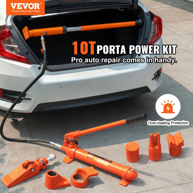 VEVOR 10 tonnu porta power hidrauliskais komplekts ar sūkni un koferi