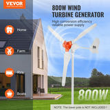 Vēja turbīnas ģenerators 800W, 12V, 3 lāpstiņas, ar MPPT kontrolieri