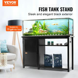 Akvārija statīvs 75 galonu, 52 x 19.7 x 32.3 in, tērauds un MDF, melns