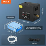 VEVOR 10L ultraskaņas tīrītājs, 240W digitāla tīrīšanas mašīna ar sildītāju un taimeri