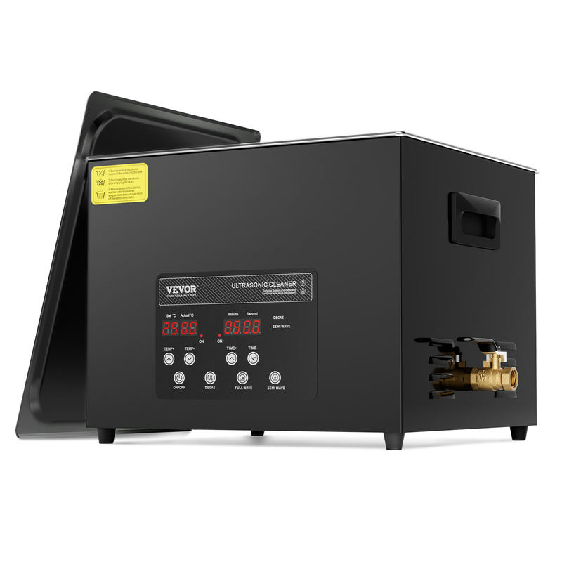 VEVOR 15L ultraskaņas tīrītājs, 360W, 40kHz, ar sildīšanu un taimeri