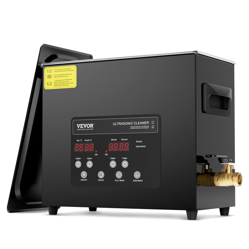 VEVOR 6 L ultraskaņas tīrītājs, 180 W digitāla tīrīšanas iekārta ar sildītāju un taimeri, modelis KZ-F6