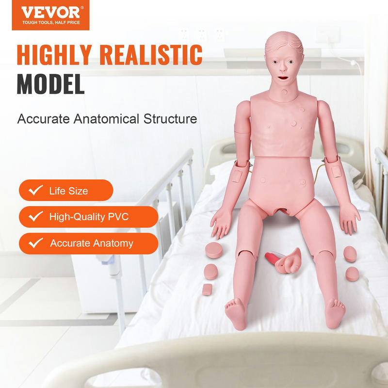 Aprūpes apmācības manekens, vīrieša, dabiskā izmēra, PVC, modelis LD-135