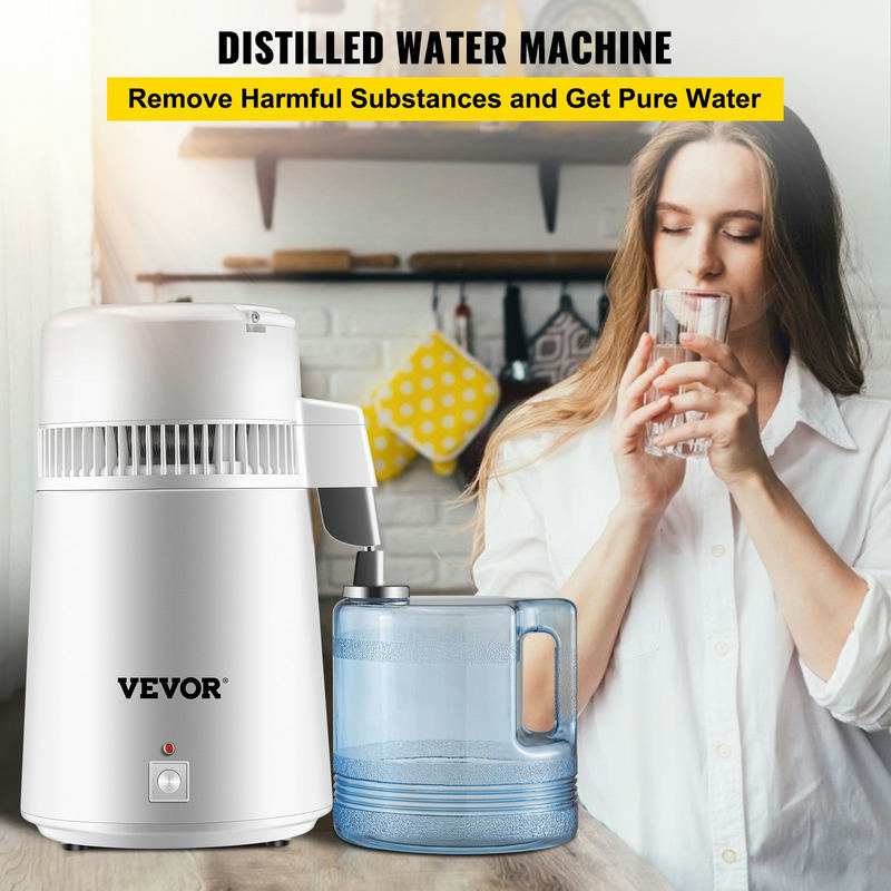 VEVOR 4 L ūdens destilators ar 304 nerūsējošā tērauda iekšpusi, 750 W