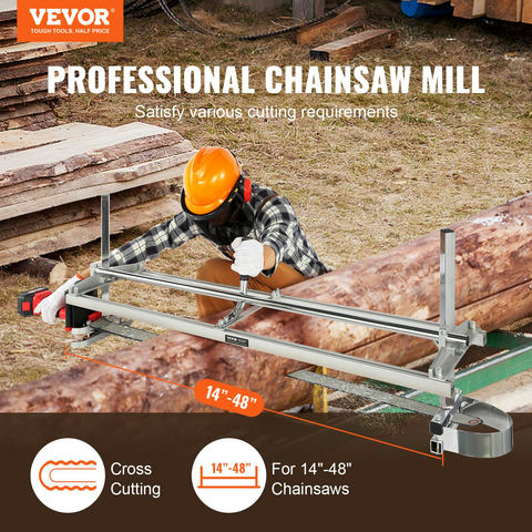 Ķēdes zāģa frēze, pārnēsājama kokzāģētava 36 cm-122 cm sliedei, cinkota tērauda frēze