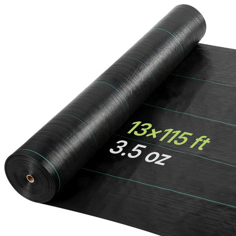 Nezāļu barjeras audums 13 x 115 FT, 3.5 oz, melns