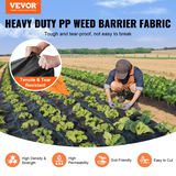 VEVOR nezāļu barjeras ainavu audums, 0.91 x 91.44 m, melns