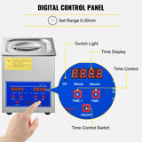 VEVOR 2 L ultraskaņas tīrītājs no 304 nerūsējošā tērauda ar digitālu taimeri un sildīšanu