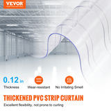 PVC slokšņu aizkars, 100' x 12" x 0.12", caurspīdīgs rievots, TCV0