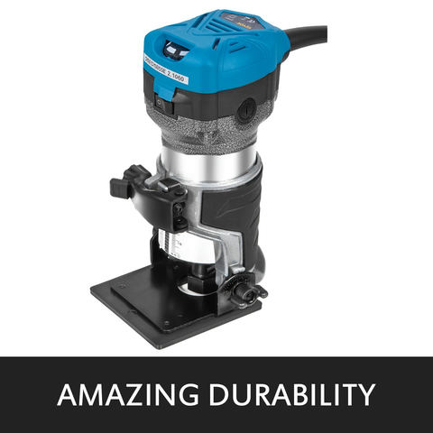 VEVOR 800W kompaktais frēzētājs ar 30 000 apgr./min, 6,4 mm un 9,5 mm patronām, plunge un tilt pamatni