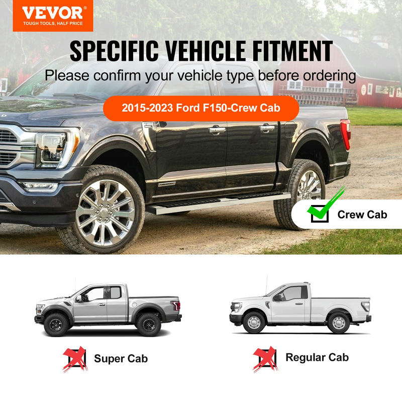 VEVOR 6 collu sānu pakāpieni Ford F150 un Super Duty Crew Cab