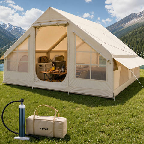 Piepūšama kempinga telts ZJTM1361, 4 x 3 x 2 m, bēša