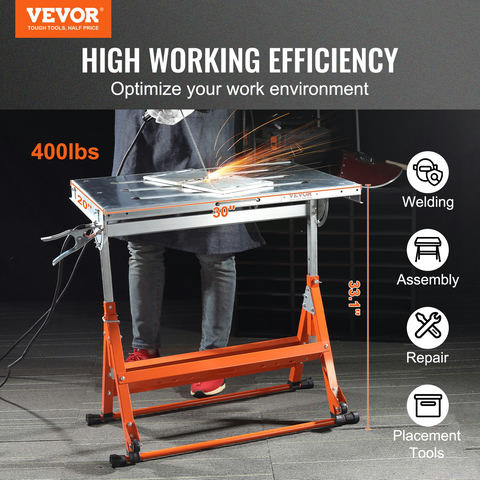 VEVOR metināšanas galds WT400 ar riteņiem, 76,2 x 50,8 cm