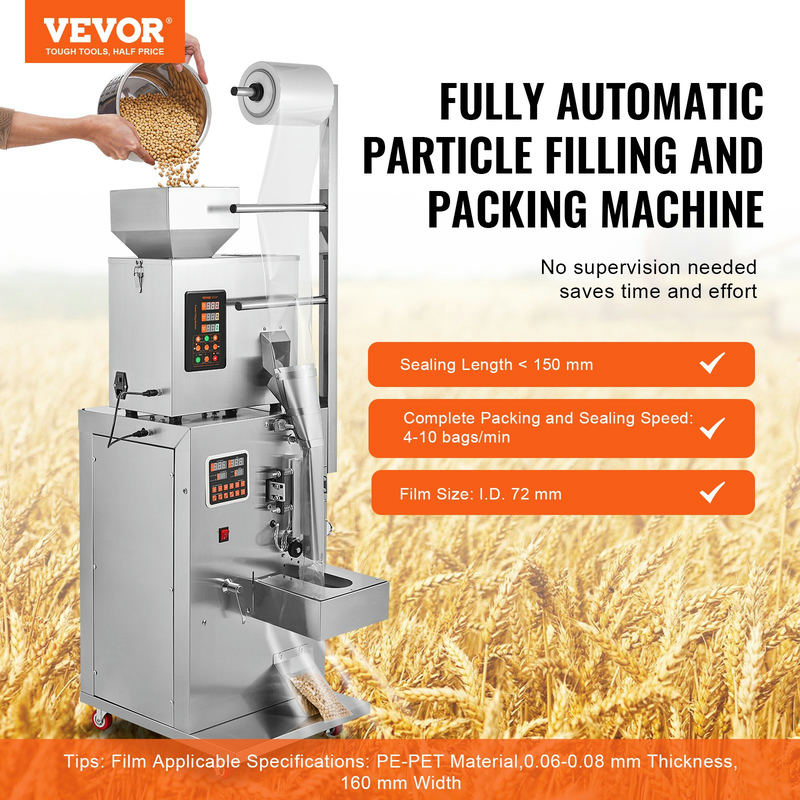 Automātiska pulvera un granulu iepakošanas mašīna SBF-100-V2, 1–100 g
