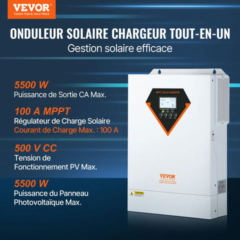 Hibrīdais saules invertors 5500W, 230V, 100A MPPT, EM5500-48L