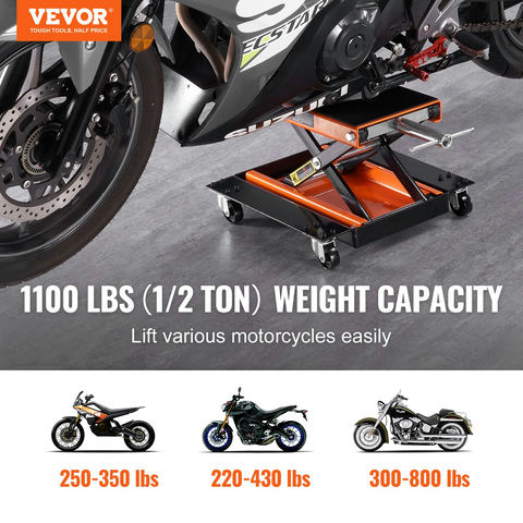 VEVOR motocikla pacēlājs ATV šķērveida domkrats ar platu platformu