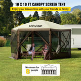 Teltsnojume 10 x 10 ft ar 6 sienām un sietveida logiem, modelis VV-CGT-1010