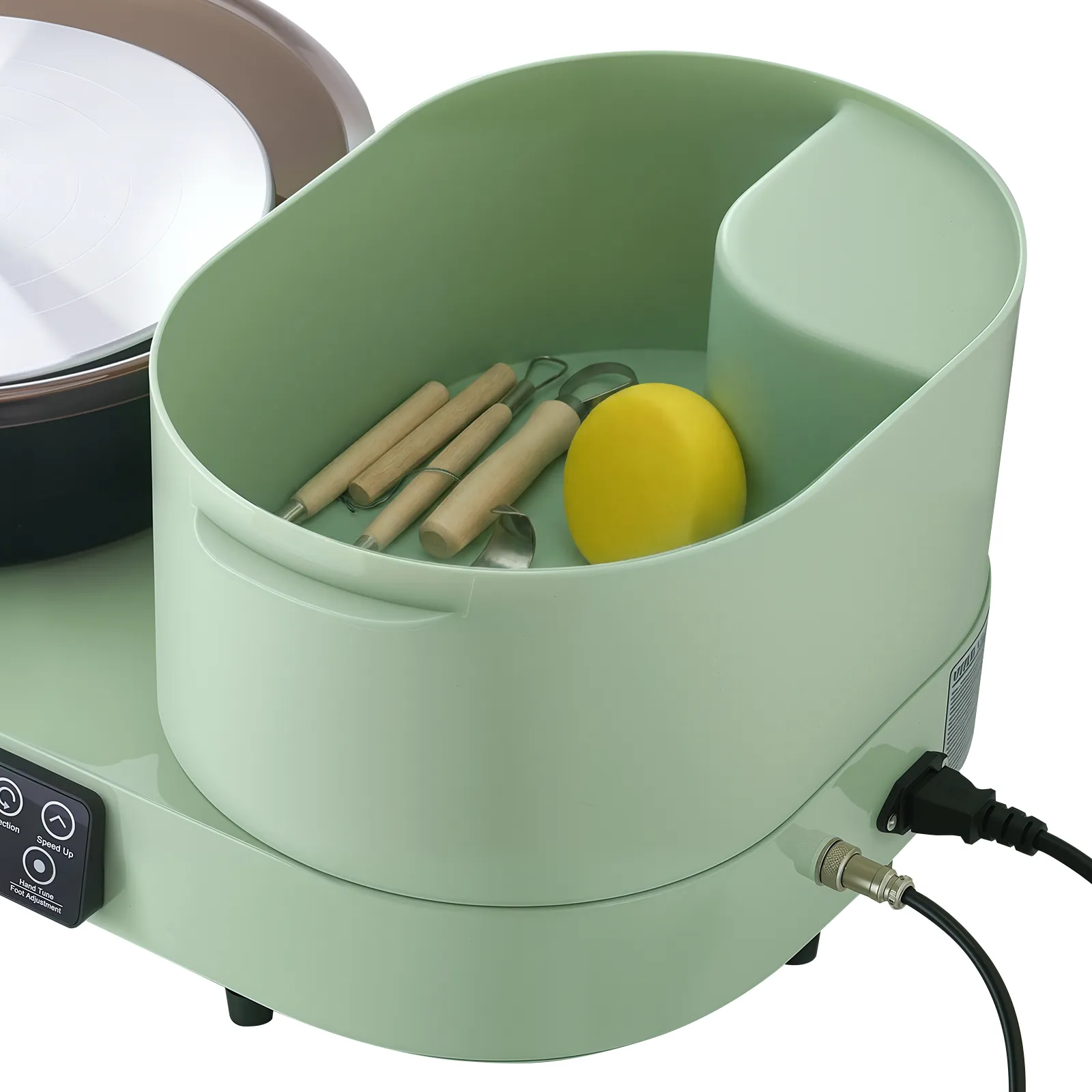 Elektriskā podnieka rata sānu glabāšanas kaste ar instrumentiem un sūkli