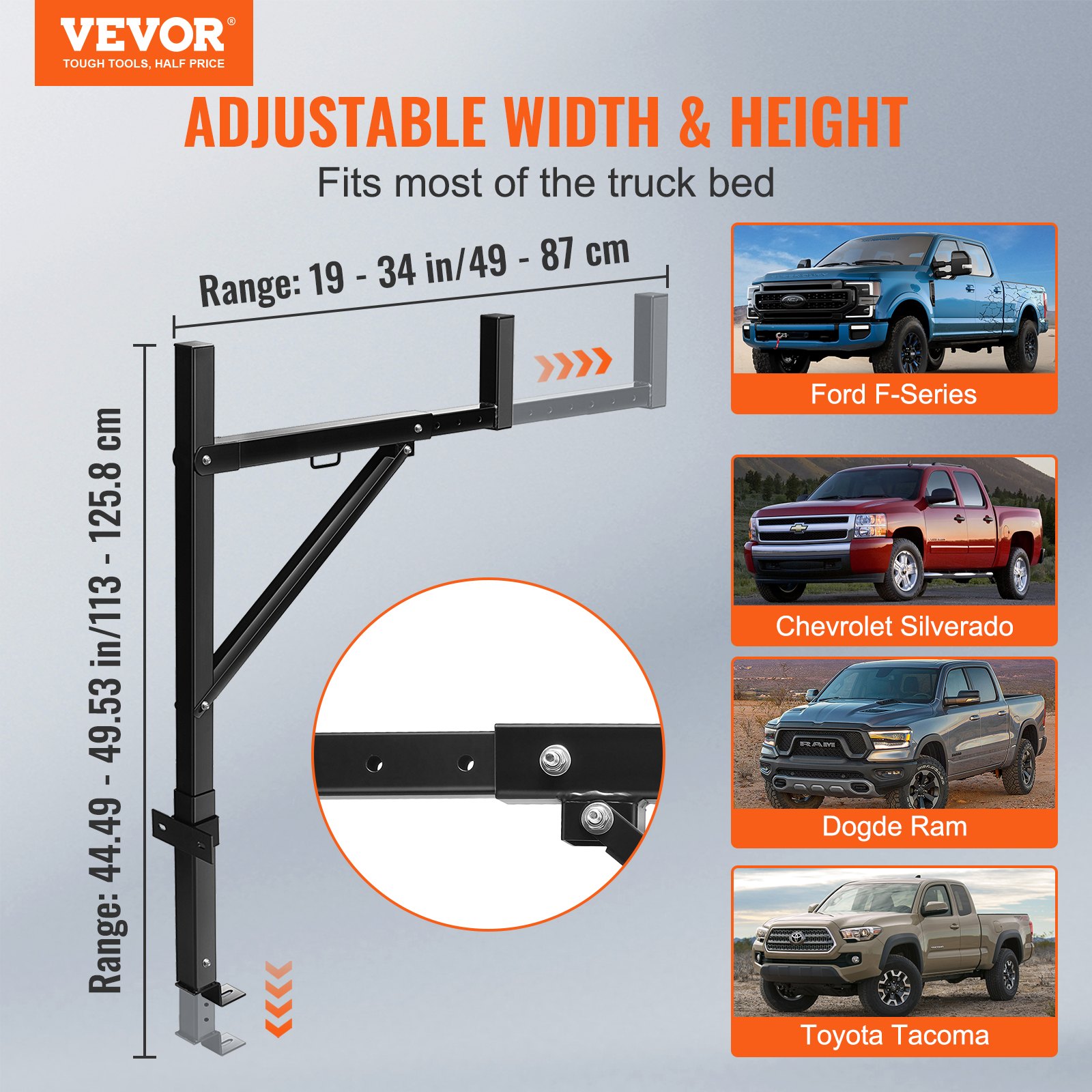 VEVOR Kravas automobiļa statīvs, 19–34 collu