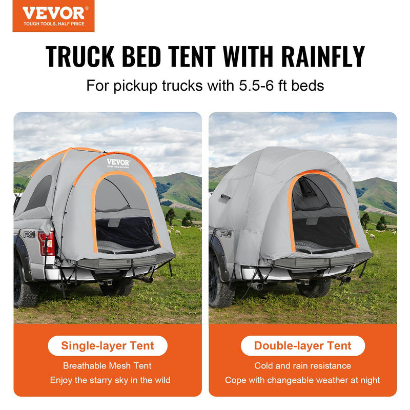 VEVOR kravas kastes telts 5,5–6 pēdu pikapiem, TBT-5560