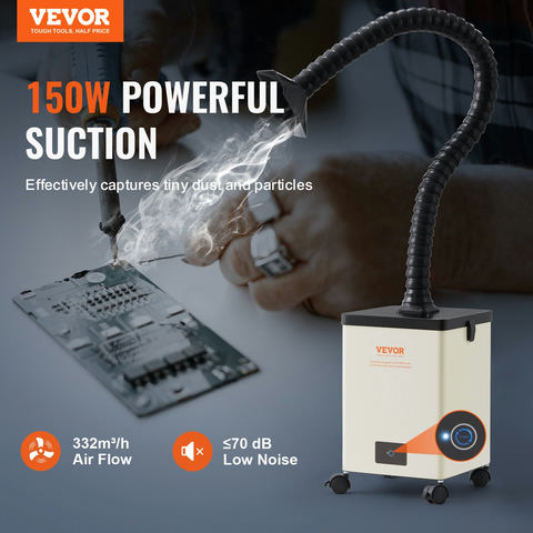 Lodēšanas dūmu nosūcējs 150W ar 3 pakāpju filtriem, 332 m³/h