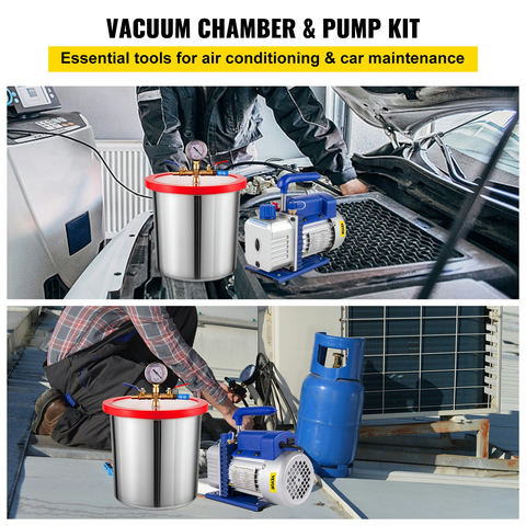 3 CFM 1/4 HP vienpakāpes vakuuma sūknis ar 3 galonu vakuuma kameru