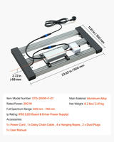 VEVOR LED augu audzēšanas lampa, 200 W, regulējama