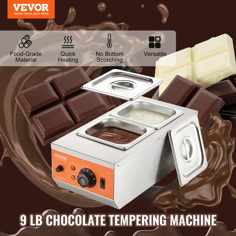 Šokolādes kausētājs 4,1 kg ar 2 tvertnēm, modelis CS-2-US