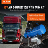 12V gaisa kompresora komplekts ar tvertni 1,6 gal/6 L, 120 psi, HS-661