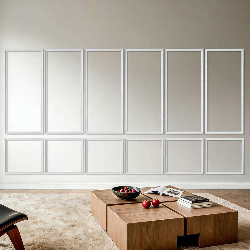 Sienas dekora paneļu komplekts JX60#-L3842, 6 komplekti, balts, 61 x 137 cm un 61 x 61 cm