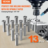 R8 spīļpatronu komplekts, 13 gab., 1/8"–7/8", 45#